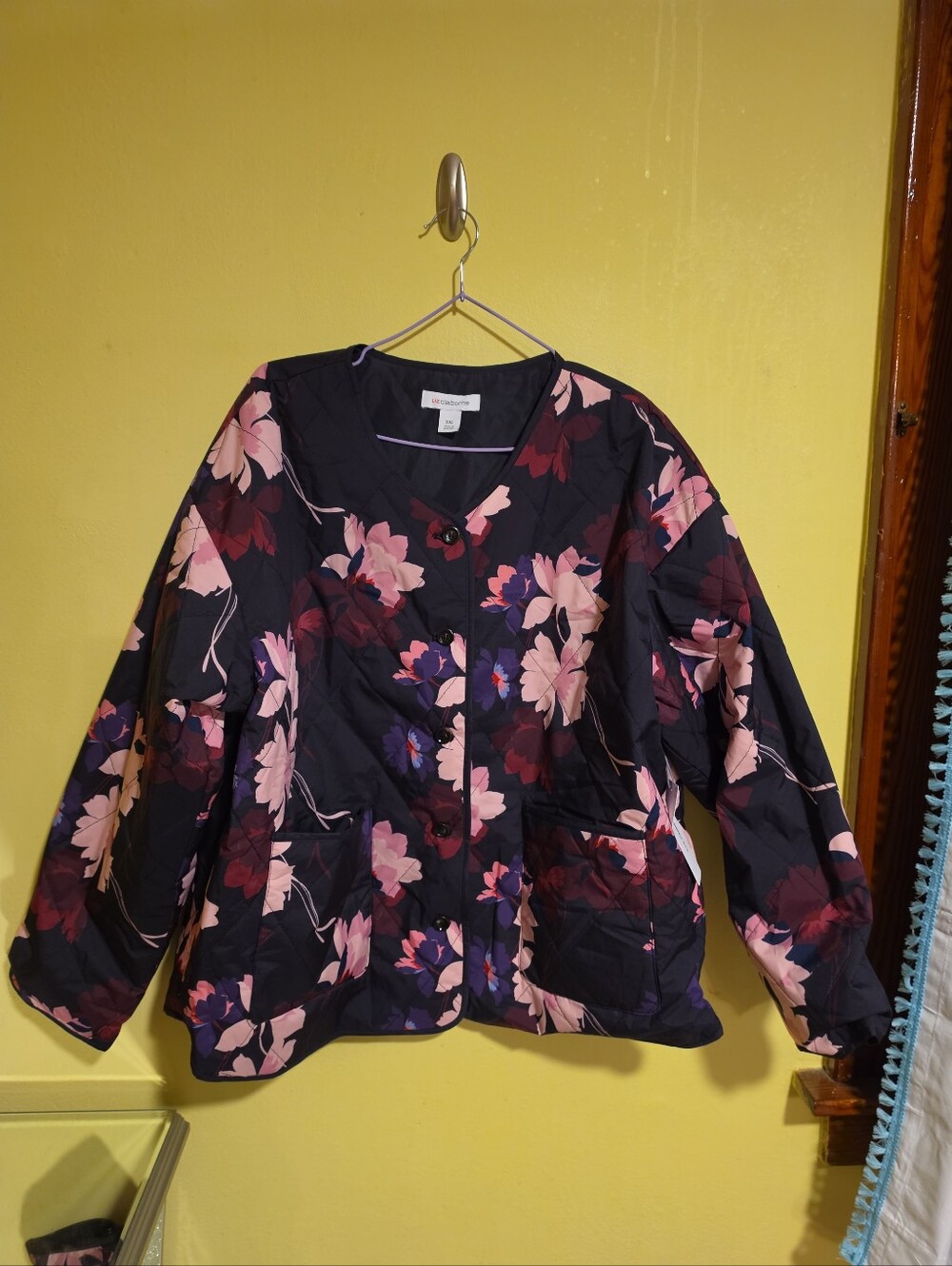 NWT Liz Claiborne Women's XXL Quilted Jacket Blooming Floral Print Insulated